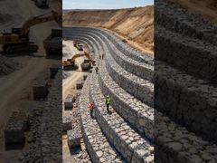 Muro de contenção confiável de Gabião para proteção contra inundações em rios de montanha