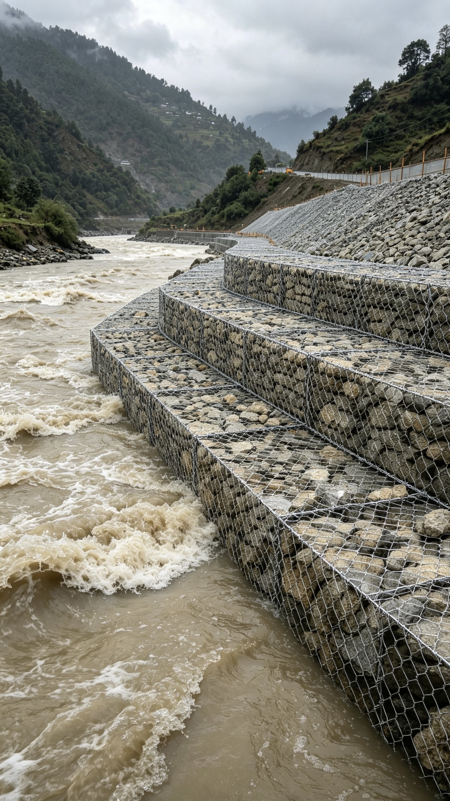 Últimos blogs da empresa sobre How Gabion Mattress Mesh Protects Nepal River Banks and Highway Slopes During Monsoon Season